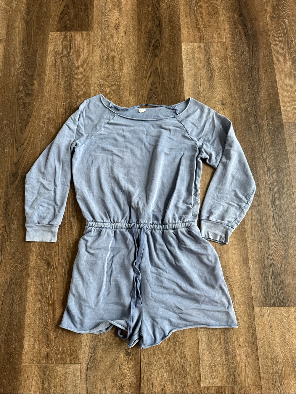 Aerie Soft Blue Long-Sleeve Romper Size Large
